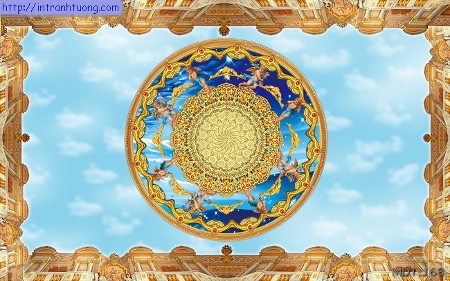 Mẫu dán trần họa tiết MDT-168